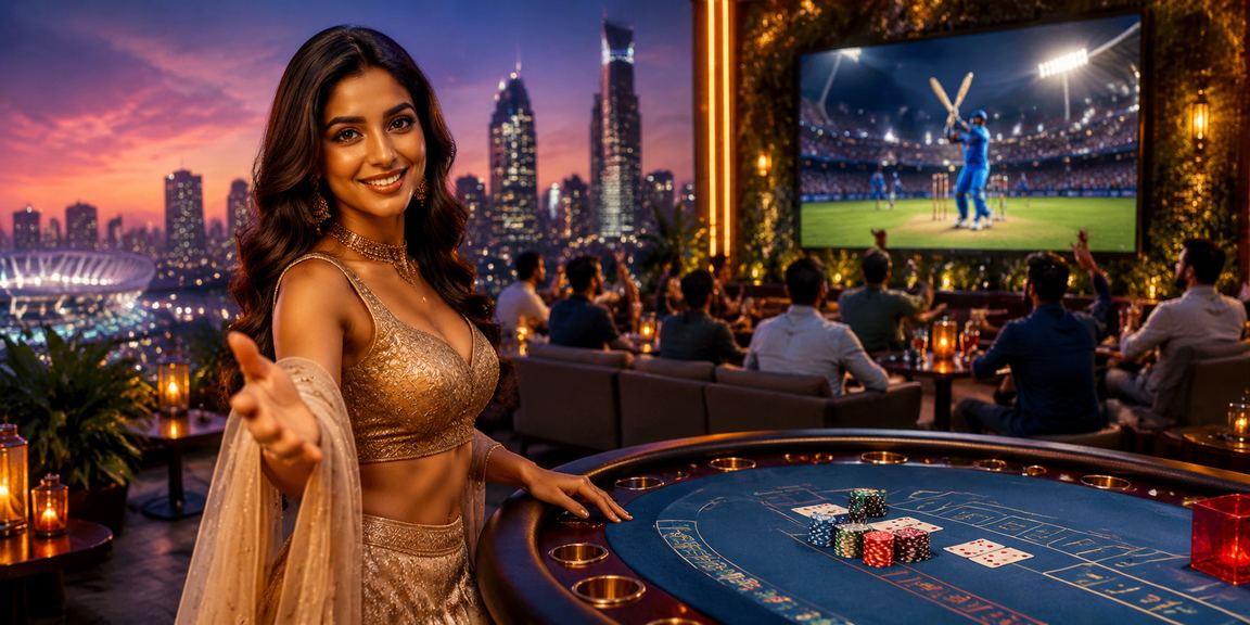 Cricket passion in India with crowded stadium and fans